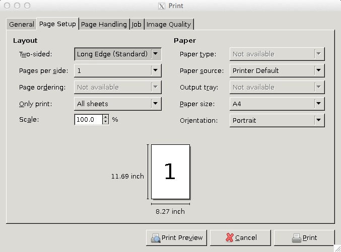 Two-sided printing in a GTK-environment